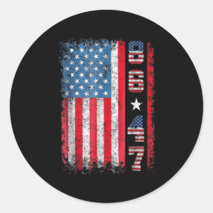 Retro Vintage US-Flagge 86 47 Anti Trump Runder Aufkleber