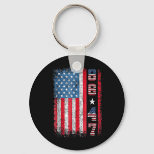 Retro Vintage US-Flagge 86 47 Anti Trump Schlüsselanhänger