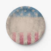 Retro Vintage US Flagge Pappteller (Vorderseite)