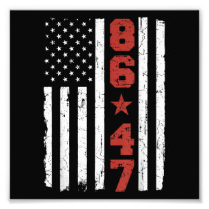 Retro Vintage USA-Flagge 86 47 Anti Trump Fotodruck