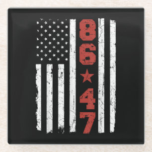 Retro Vintage USA-Flagge 86 47 Anti Trump Glasuntersetzer