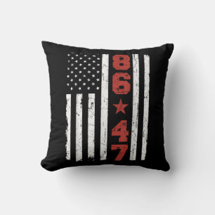 Retro Vintage USA-Flagge 86 47 Anti Trump Kissen