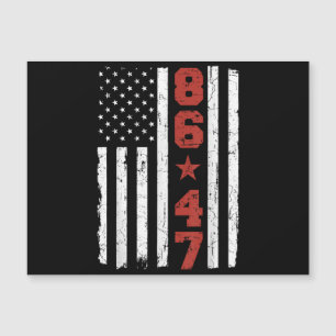 Retro Vintage USA-Flagge 86 47 Anti Trump Magnetkarte