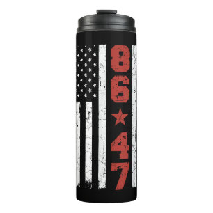 Retro Vintage USA-Flagge 86 47 Anti Trump Thermosbecher