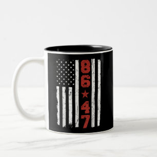 Retro Vintage USA-Flagge 86 47 Anti Trump Zweifarbige Tasse