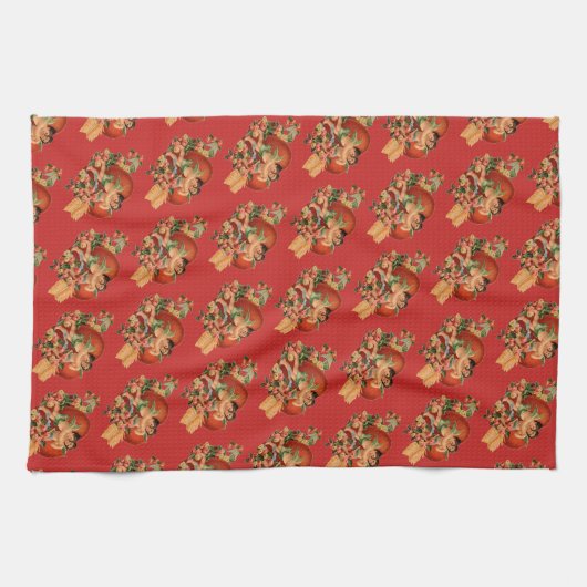 Retro/Vintage Valentinenkörnchen Handtuch (Horizontal)