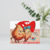 Retro Vintage Valentineyamswurzel Feiertagspostkarte (Stehend Vorderseite)