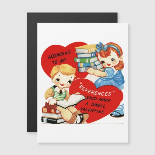 Retro Vintage Valentinkarte Magnetkarte (Vorne/Hinten)