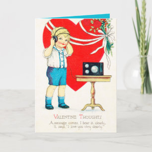 retro-vintage-Valentinsgruß Junge Gefühl hinzufüge Feiertagskarte