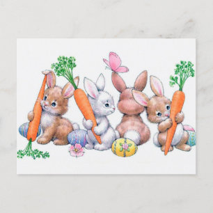 Retro-Vintage-Valentinstag-Ostern-Hasen-Feiertag Feiertagspostkarte