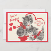 Retro Vintage Valentintagskätzchen Custom Feiertagskarte (Vorderseite)