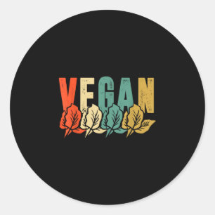 Retro Vintage Vegan Vegetarischer Lebensstil Vegan Runder Aufkleber