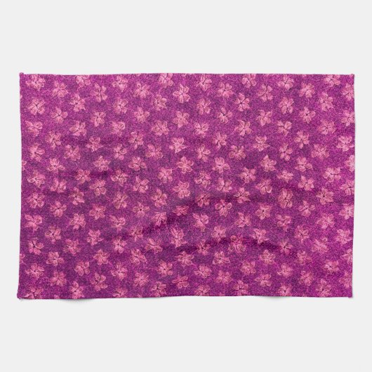 Retro Vintage Veilchen-magentarote rosa Handtuch (Horizontal)