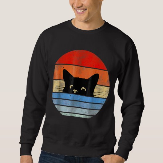 Retro Vintage versteckte Katze Sweatshirt (Vorderseite)