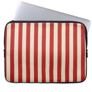 Retro Vintage Vertikale Popcorn Streifen in Rot Laptopschutzhülle