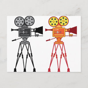 Retro-Vintage-Videoprojektor-Kamera-Film-Vektor Postkarte
