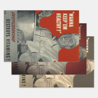 Retro Vintage Vitamine des Zweiten Weltkriegs gesu Geschenkpapier Set