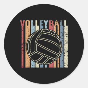 Retro Vintage Volleyball Runder Aufkleber