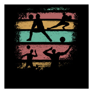 Retro-Vintage-Volleyballspieler Poster