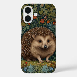 Retro-vintage-Wald-Igel Wald botanisch iPhone 16 Hülle