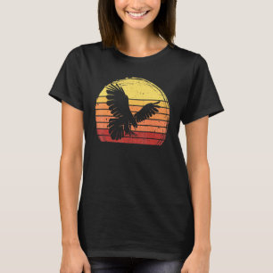 Retro Vintage Wanderfalke Vogel Silhouette Sonne T-Shirt