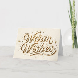 Retro Vintage Warm Wishes Christmas Feiertagskarte