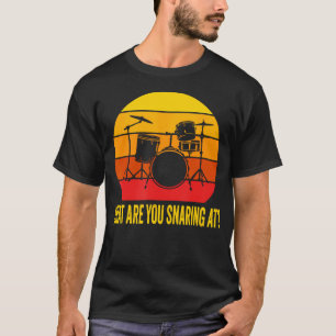 Retro Vintage Was Fängst Du Bei Trommeln Lustiges T-Shirt