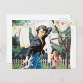 Retro-Vintage Wäsche Postkarte (Vorne/Hinten)