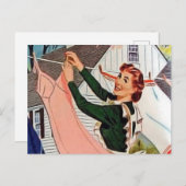 Retro-Vintage Wäsche Postkarte (Vorne/Hinten)