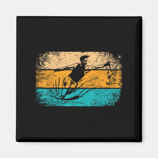 Retro Vintage Wasserski Magnet (Vorne)