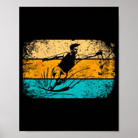 Retro Vintage Wasserski Poster (Vorne)