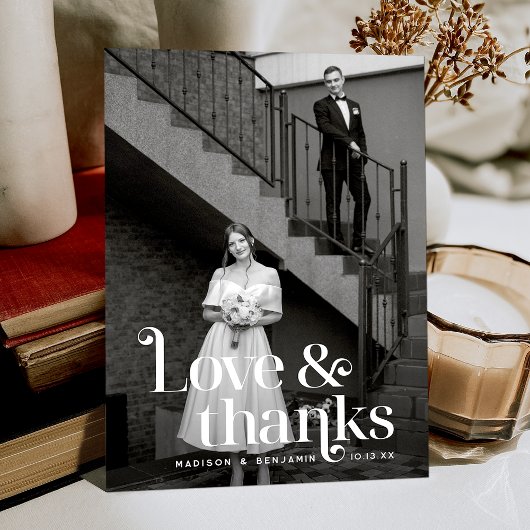 Retro Vintage Wedding Dankeschön Karte