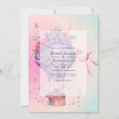 Retro Vintage Wedding Heißluftballon Einladung (Vorderseite)