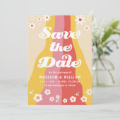 Retro Vintage Wedding Save the Date Einladung (Stehend Vorderseite)