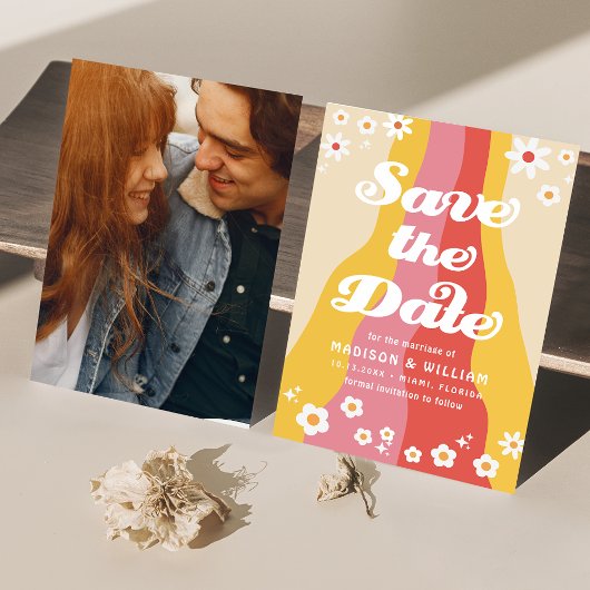 Retro Vintage Wedding Save the Date Einladung