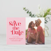 Retro Vintage Wedding Save the Date Foto Einladung (Stehend Vorderseite)