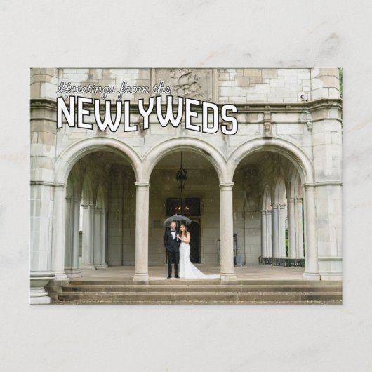 Retro Vintage Wedding Thank You Post Card Postkarte (Vorderseite)