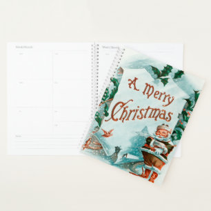Retro Vintage Weihnachten Cooler Weihnachtsmann Planer
