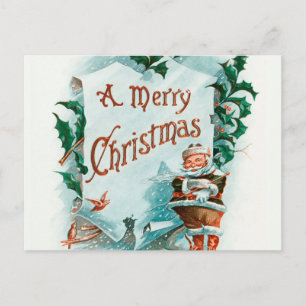Retro Vintage Weihnachten Cooler Weihnachtsmann Postkarte