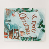 Retro Vintage Weihnachten Cooler Weihnachtsmann Puzzle (Horizontal)