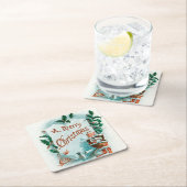 Retro Vintage Weihnachten Cooler Weihnachtsmann Rechteckiger Pappuntersetzer (Vor Ort)