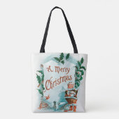 Retro Vintage Weihnachten Cooler Weihnachtsmann Tasche (Rückseite)