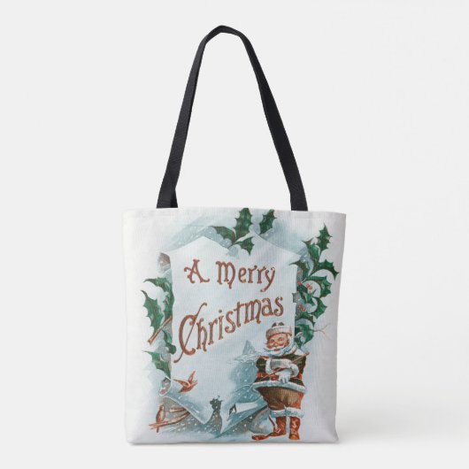 Retro Vintage Weihnachten Cooler Weihnachtsmann Tasche (Rückseite)