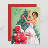 Retro Vintage Weihnachten Dame und Weihnachten hin (Vorne/Hinten)