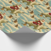 Retro Vintage Weihnachten: Das arktische Abenteuer Geschenkpapier (Ecke)