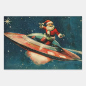 Retro Vintage Weihnachten: Das Weltraumabenteuer d Geschenkpapier Set (Vorderseite 3)