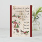 Retro Vintage Weihnachten Erinnern Schneeszene (Stehend Vorderseite)