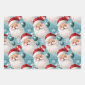 Retro Vintage Weihnachten: Hallo! Santa Geschenkpapier Set (Vorderseite 2)