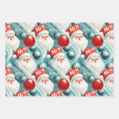 Retro Vintage Weihnachten: Hallo! Santa Geschenkpapier Set (Vorderseite)