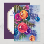 Retro Vintage Weihnachten hinzufügen Karte (Vorne/Hinten)